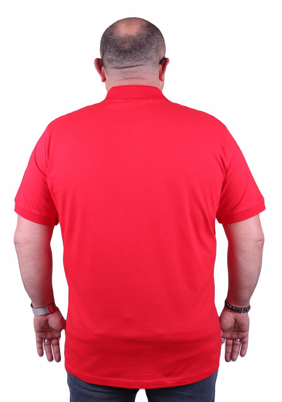 Mocgrande Büyük Beden Likralı Klasik Polo Tişört 11500 KIRMIZI