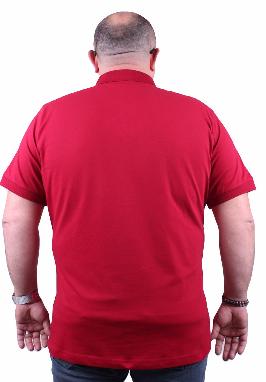 Mocgrande Büyük Beden Likralı Klasik Polo Tişört 11500 BORDO