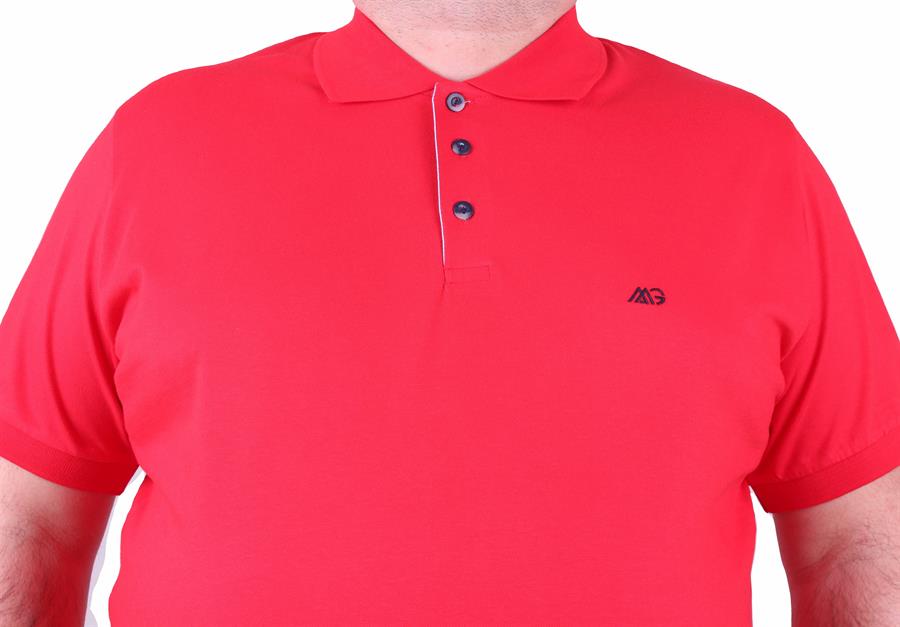 Mocgrande Büyük Beden Likralı Klasik Polo Tişört 11500 KIRMIZI