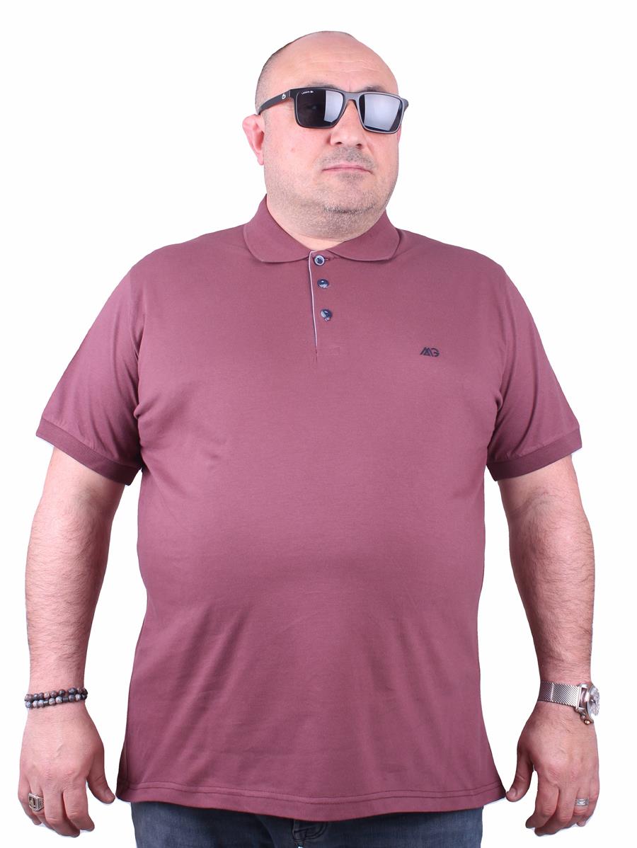 Mocgrande Büyük Beden Likralı Klasik Polo Tişört 11500 Eflatun