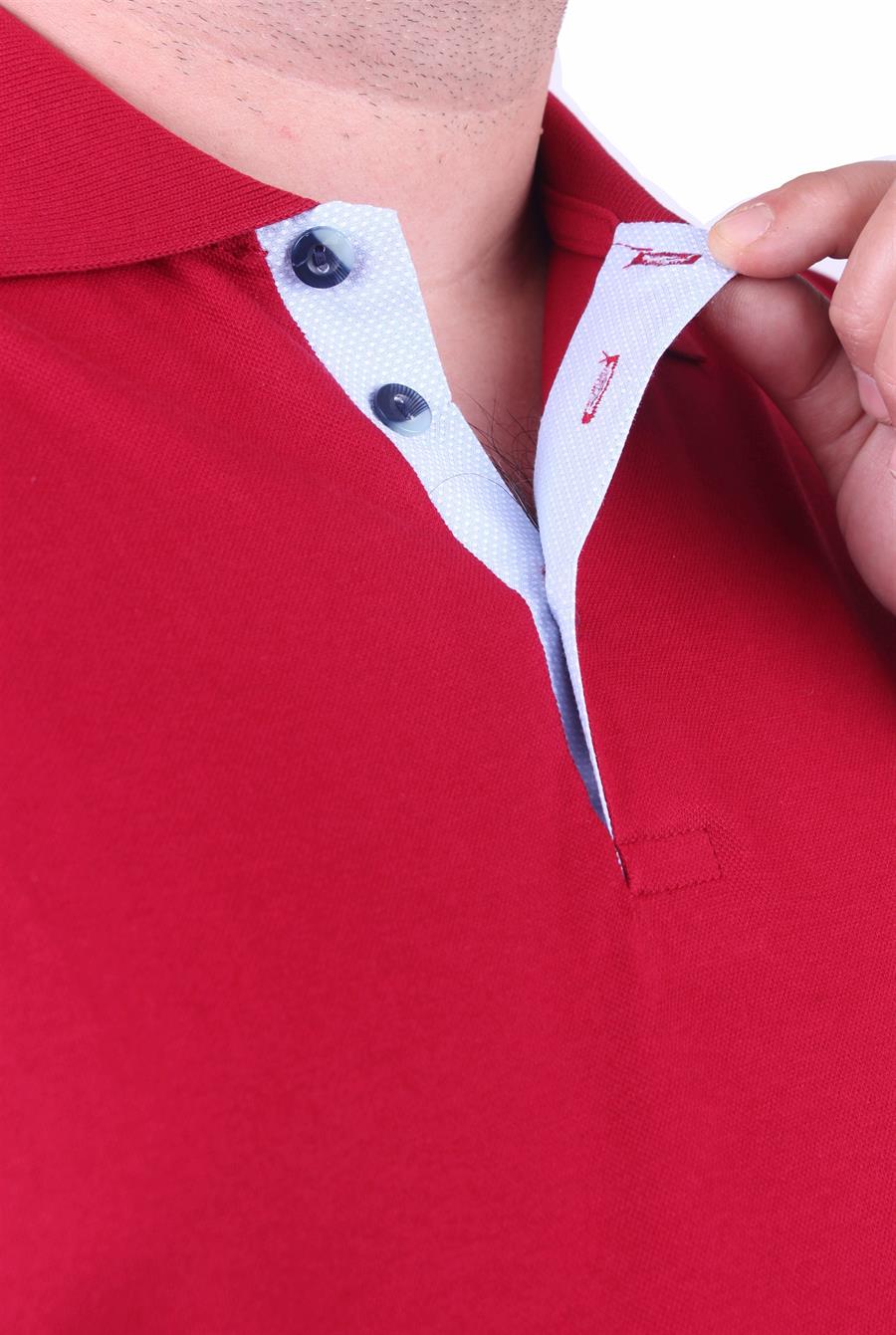 Mocgrande Büyük Beden Likralı Klasik Polo Tişört 11500 BORDO