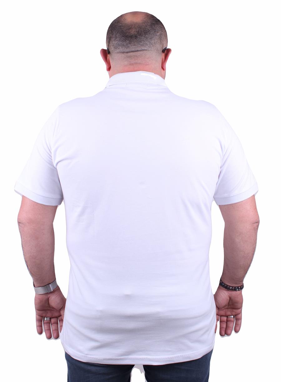 Mocgrande Büyük Beden Likralı Klasik Polo Tişört 11500 BEYAZ