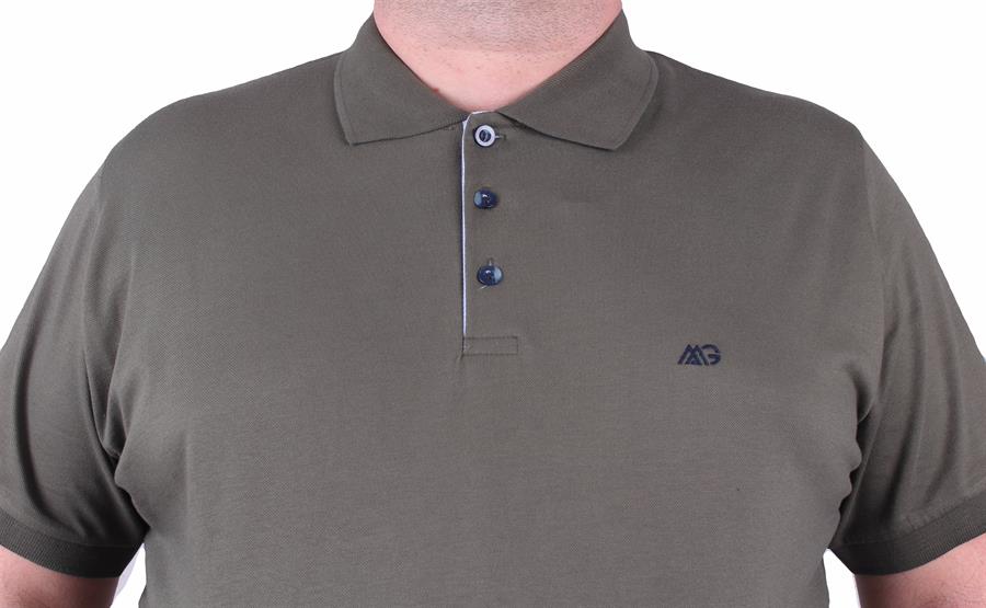 Mocgrande Büyük Beden Likralı Klasik Polo Tişört 11500 HAKI