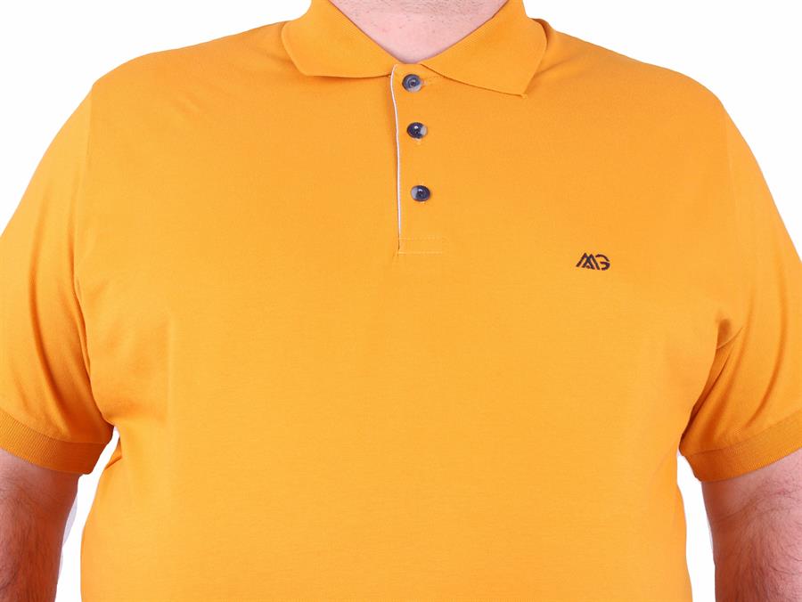 Mocgrande Büyük Beden Likralı Klasik Polo Tişört 11500 HARDAL