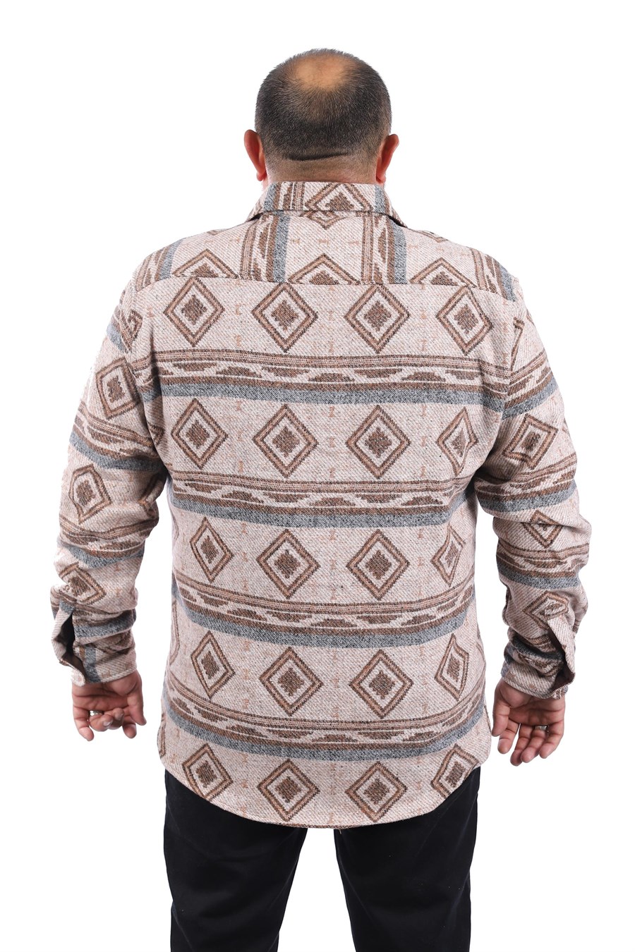 MocGrande Büyük Beden Oduncu Gömlek Gray Wolves 22213