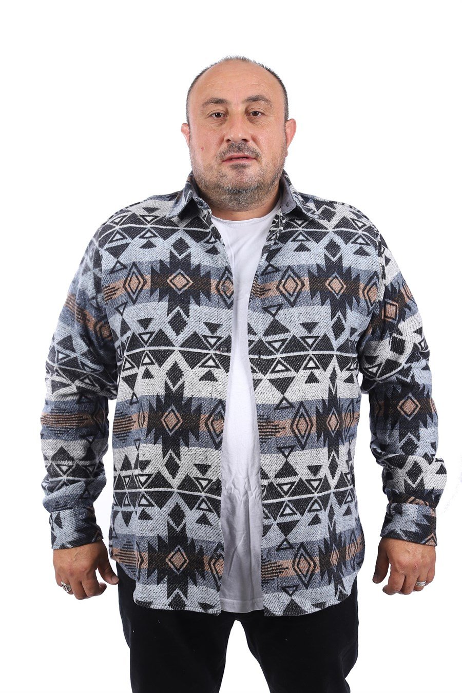 MocGrande Büyük Beden Oduncu Gömlek Red Apple 22210