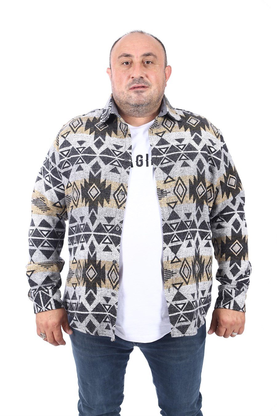 MocGrande Büyük Beden Oduncu Gömlek Red Apple 22210