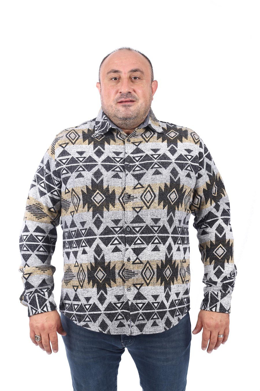 MocGrande Büyük Beden Oduncu Gömlek Red Apple 22210