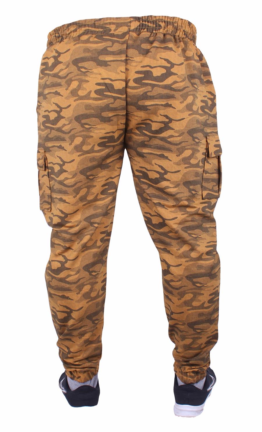 Mocgrande Büyük Beden Pastel Camouflage Likralı Erkek 2ip Eşofman Altı 23503 HARDAL