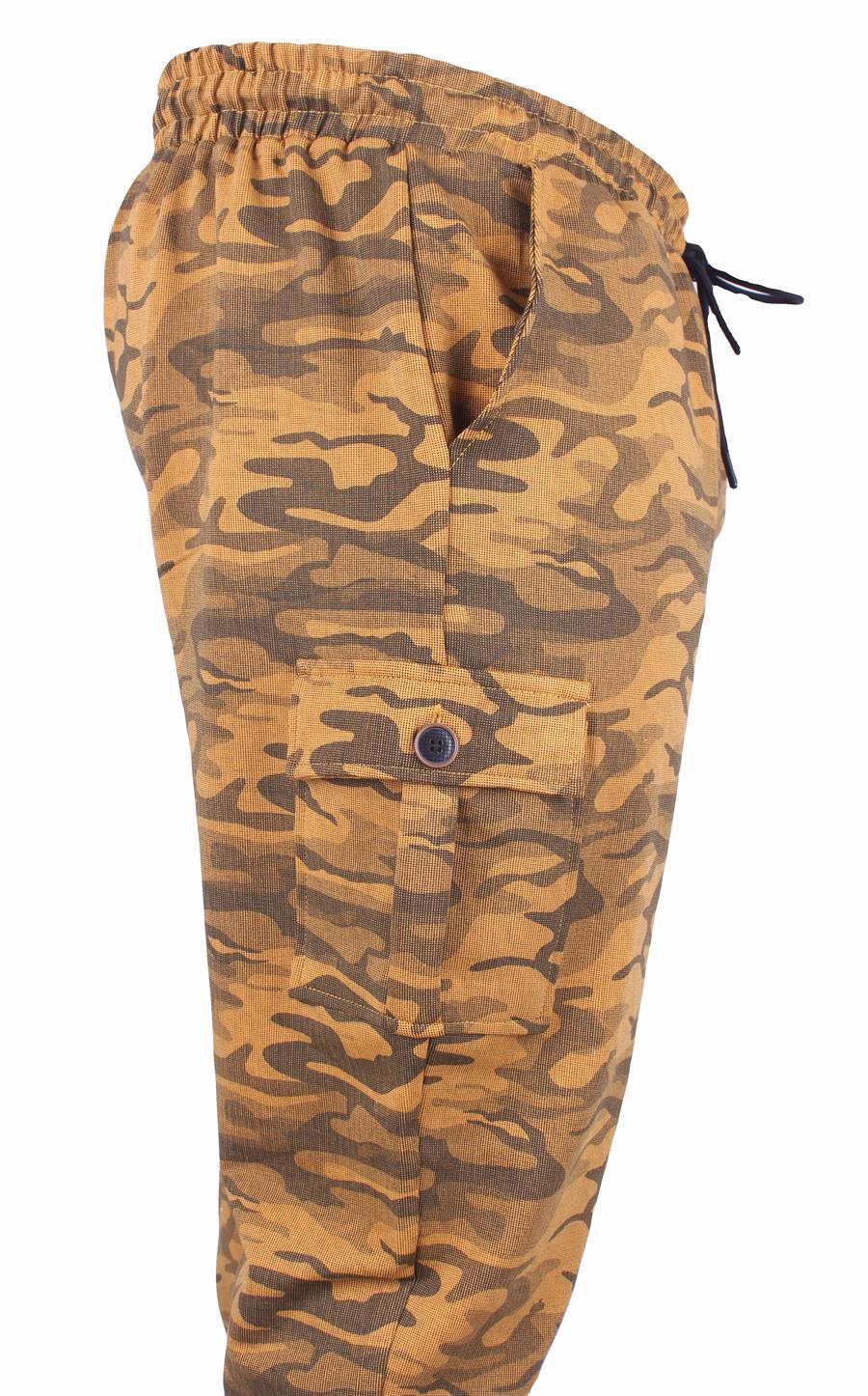 Mocgrande Büyük Beden Pastel Camouflage Likralı Erkek 2ip Eşofman Altı 23503 HARDAL