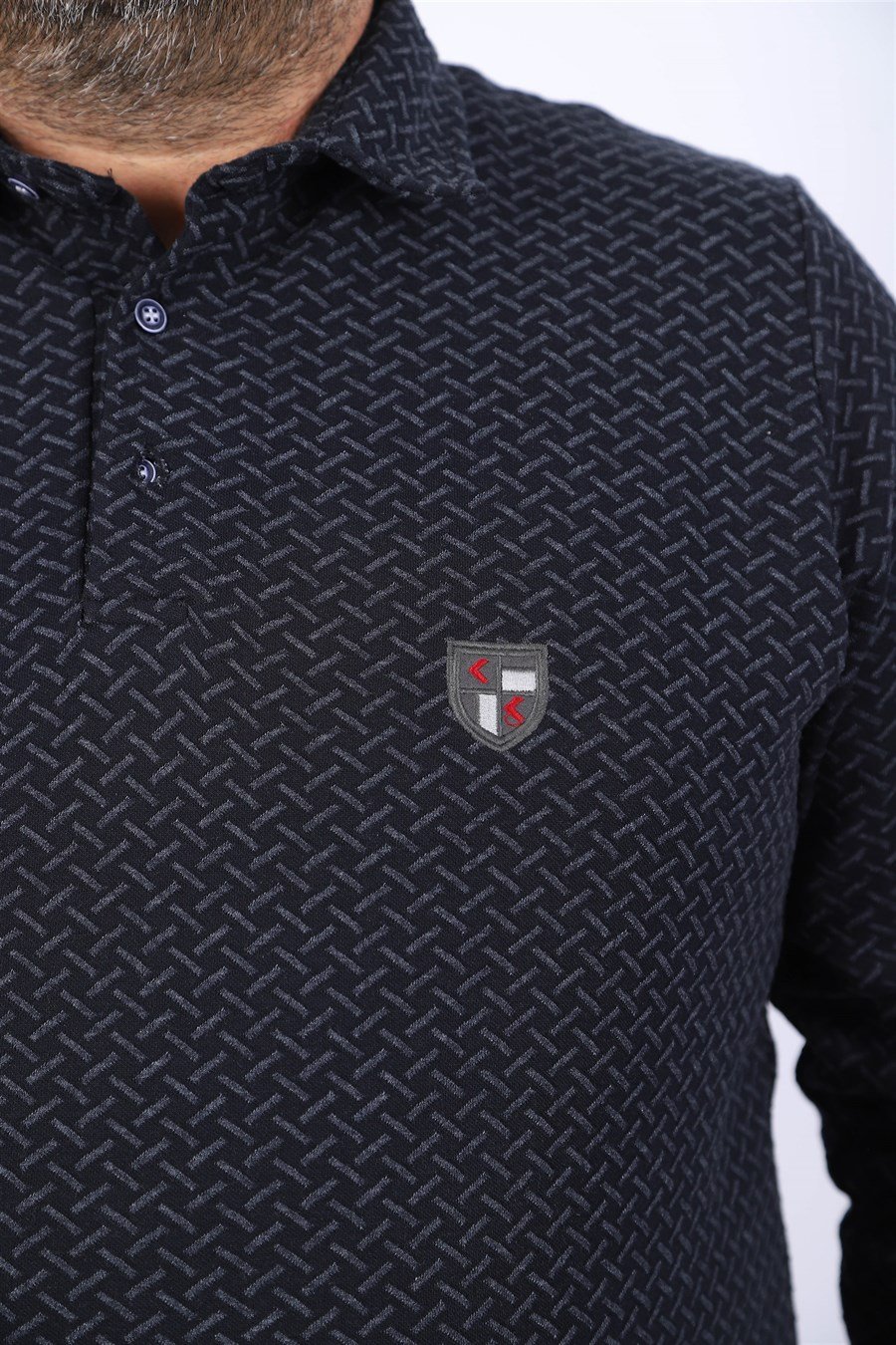 MocGrande Büyük Beden Polo Yaka Sweat İmpact MC 22717