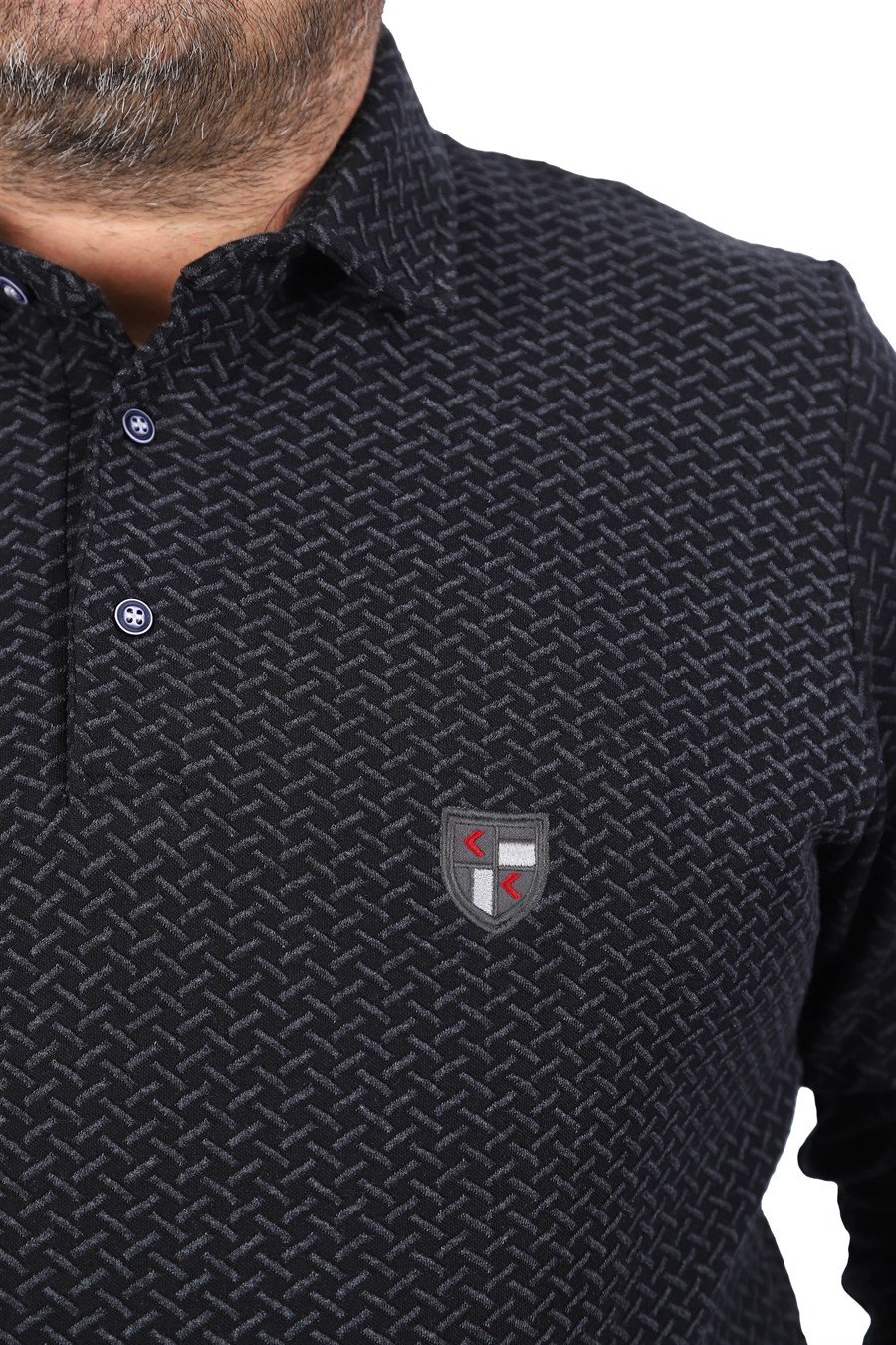 MocGrande Büyük Beden Polo Yaka Sweat İmpact MC 22717