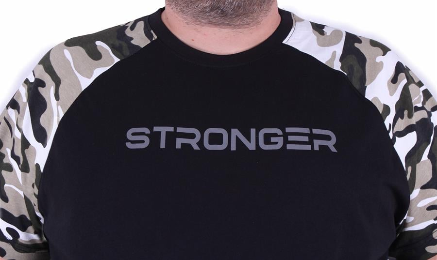 Mocgrande Büyük Beden Raglan Sleeve Camouflage Erkek Tişört 23146 HAKI