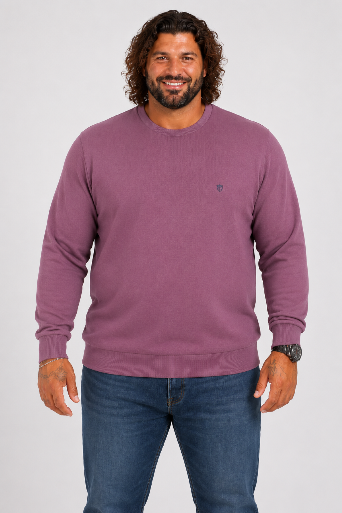 MocGrande Büyük Beden Selanik Classic Sweat 23200 Eflatun