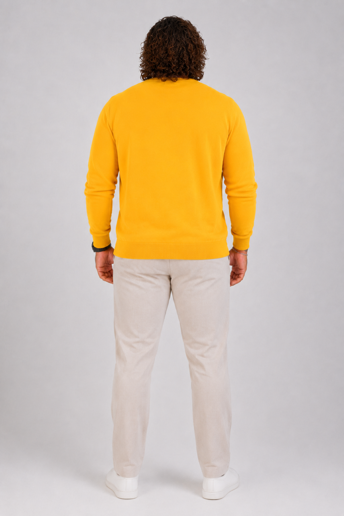 MocGrande Büyük Beden Selanik V Yaka Classic Sweat 23201 HARDAL