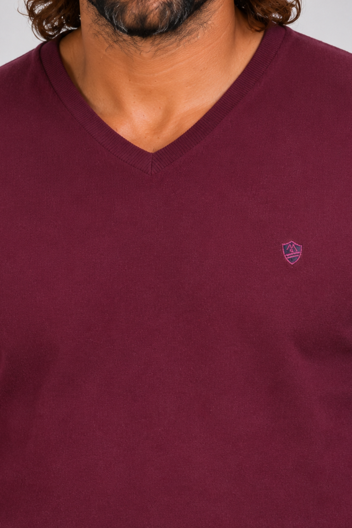 MocGrande Büyük Beden Selanik V Yaka Classic Sweat 23201 MURDUM