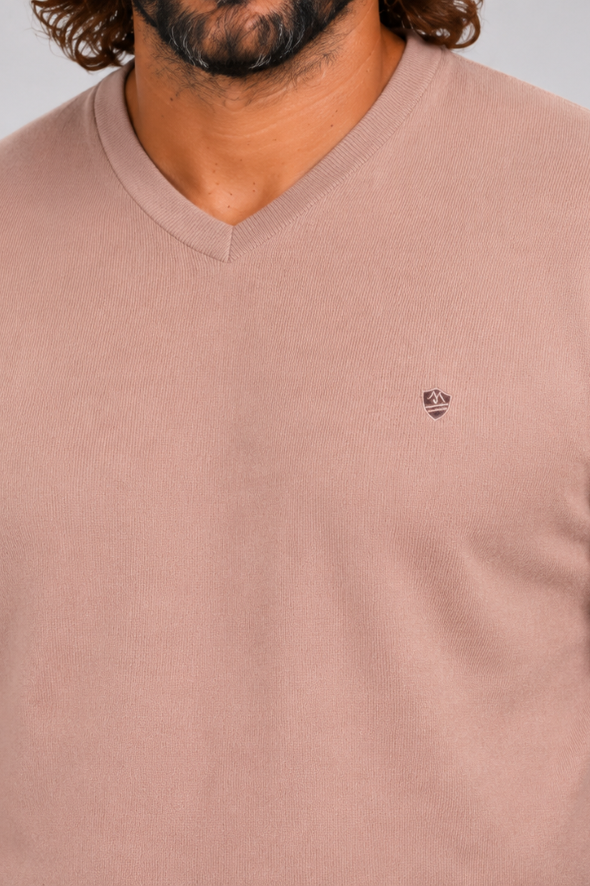 MocGrande Büyük Beden Selanik V Yaka Classic Sweat 23201 S.KAHVE