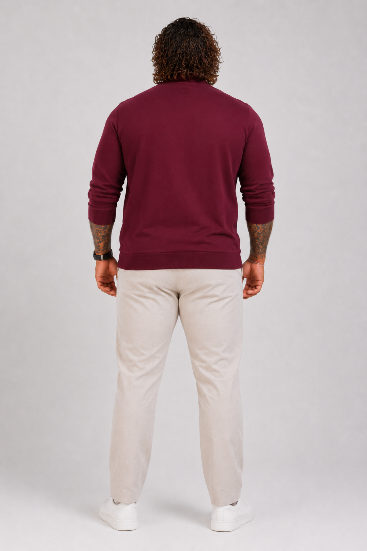 MocGrande Büyük Beden Selanik V Yaka Classic Sweat 23201 MURDUM