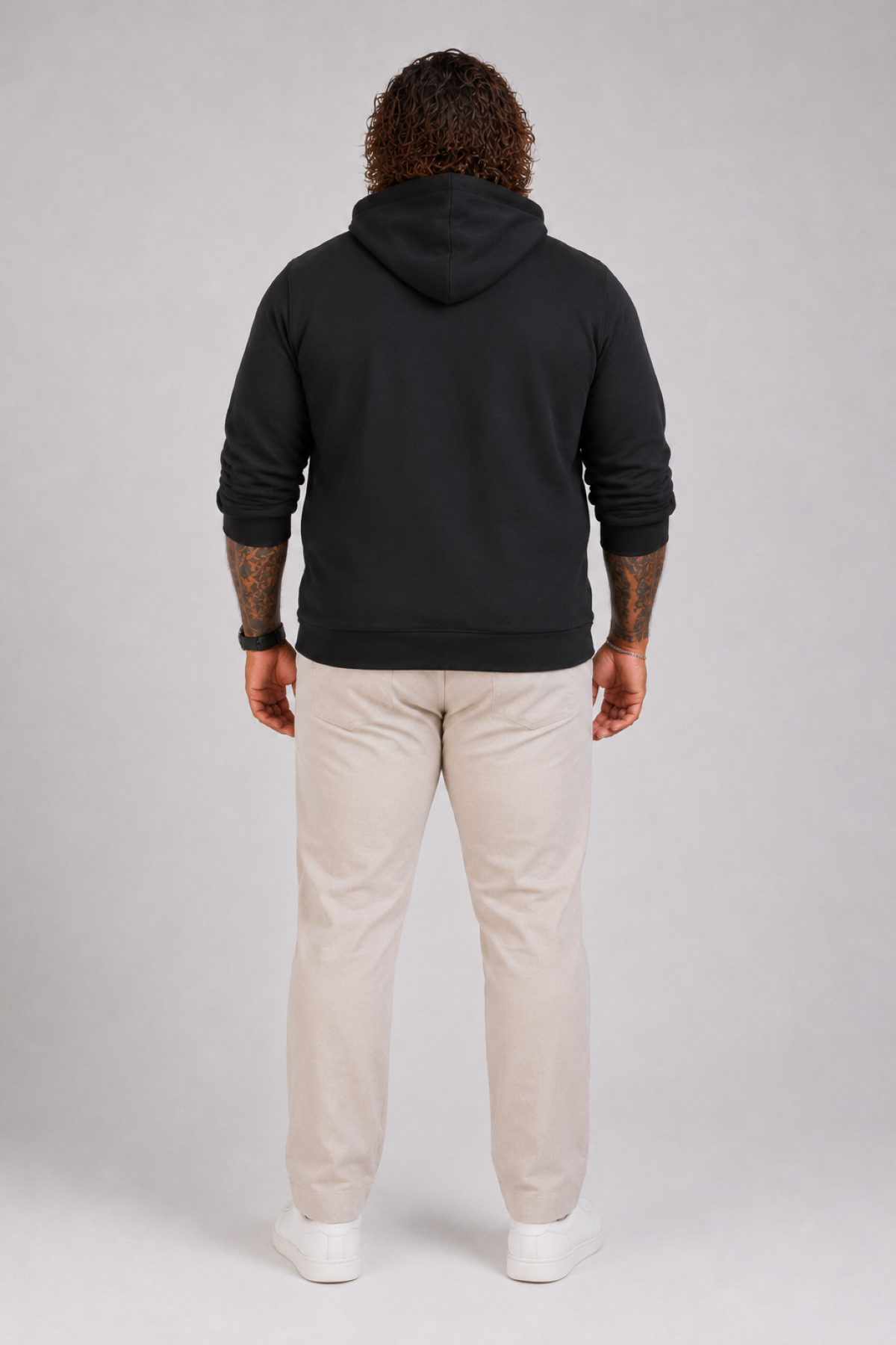 Mocgrande Büyük Beden Unisex Kapüşonlu 3ip Sweat 11701 SIYAH