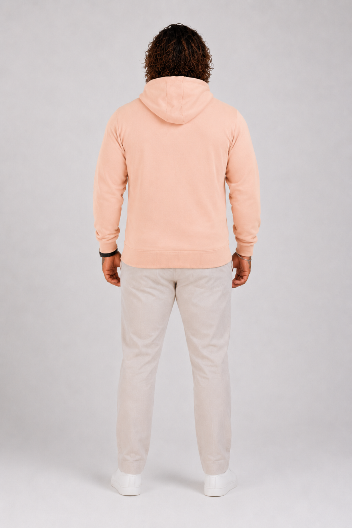 Mocgrande Büyük Beden Unisex Kapüşonlu 3ip Sweat 11701 BEJ