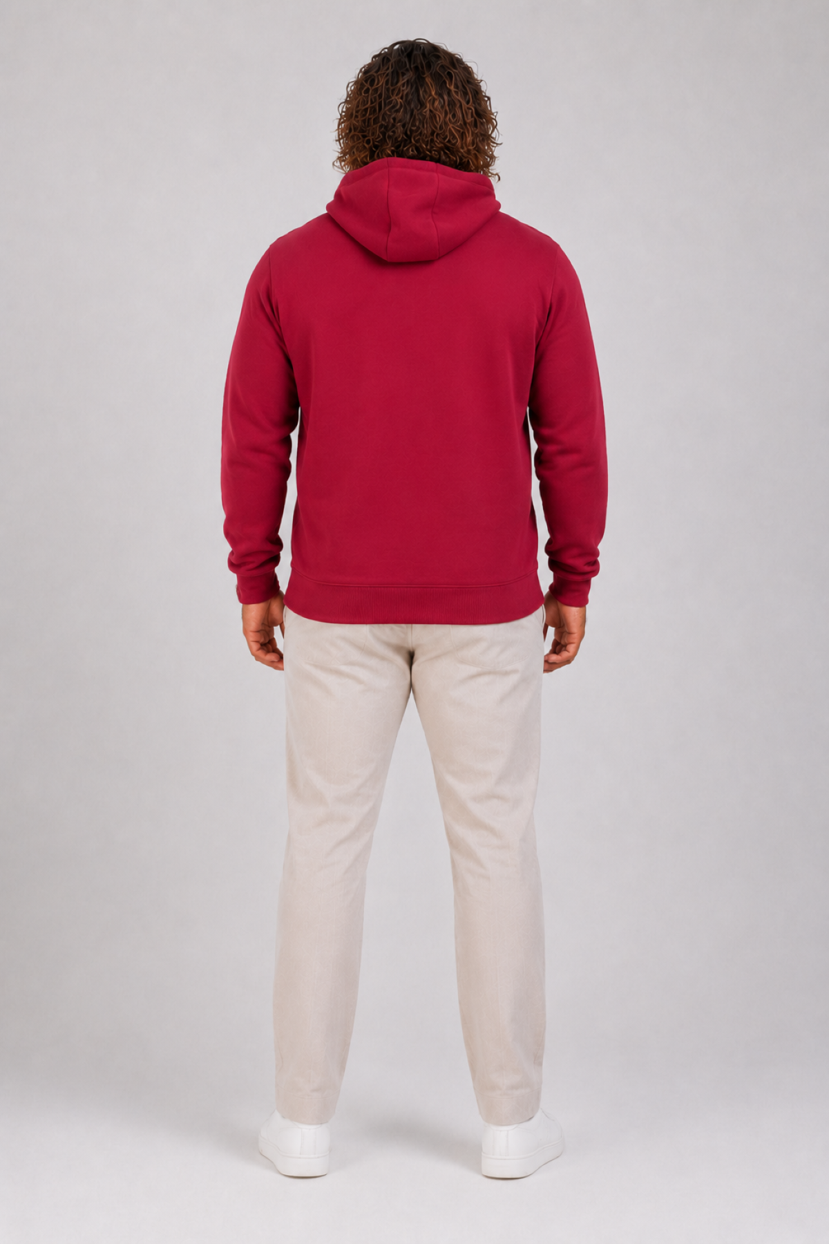Mocgrande Büyük Beden Unisex Kapüşonlu 3ip Sweat 11701 BORDO