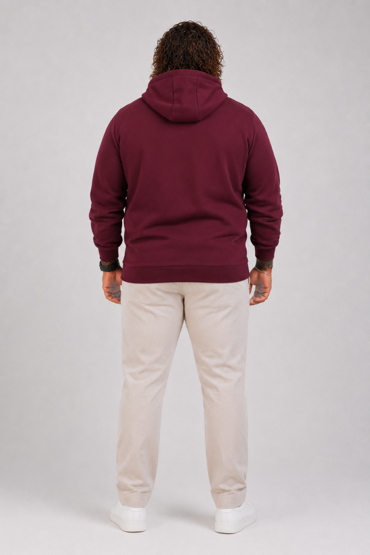 Mocgrande Büyük Beden Unisex Kapüşonlu 3ip Sweat 11701 MURDUM