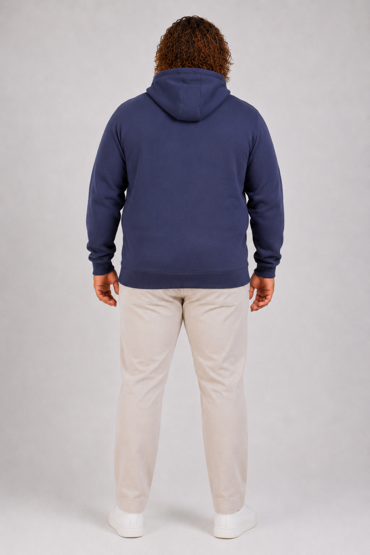 Mocgrande Büyük Beden Unisex Kapüşonlu 3ip Sweat 11701 INDIGO