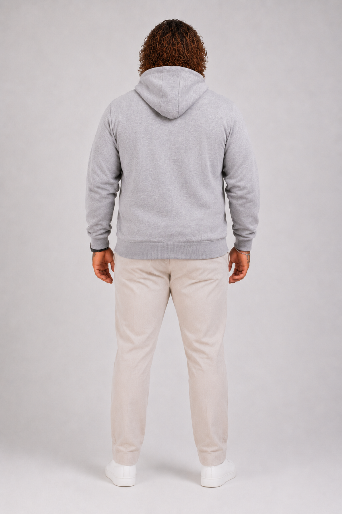 Mocgrande Büyük Beden Unisex Kapüşonlu 3ip Sweat 11701 GRI MELANJ