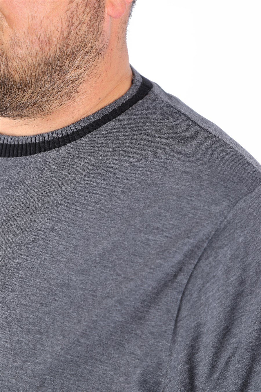 Mocgrande Büyük Beden Uzun Kol Tişört 22729 ANTRASIT