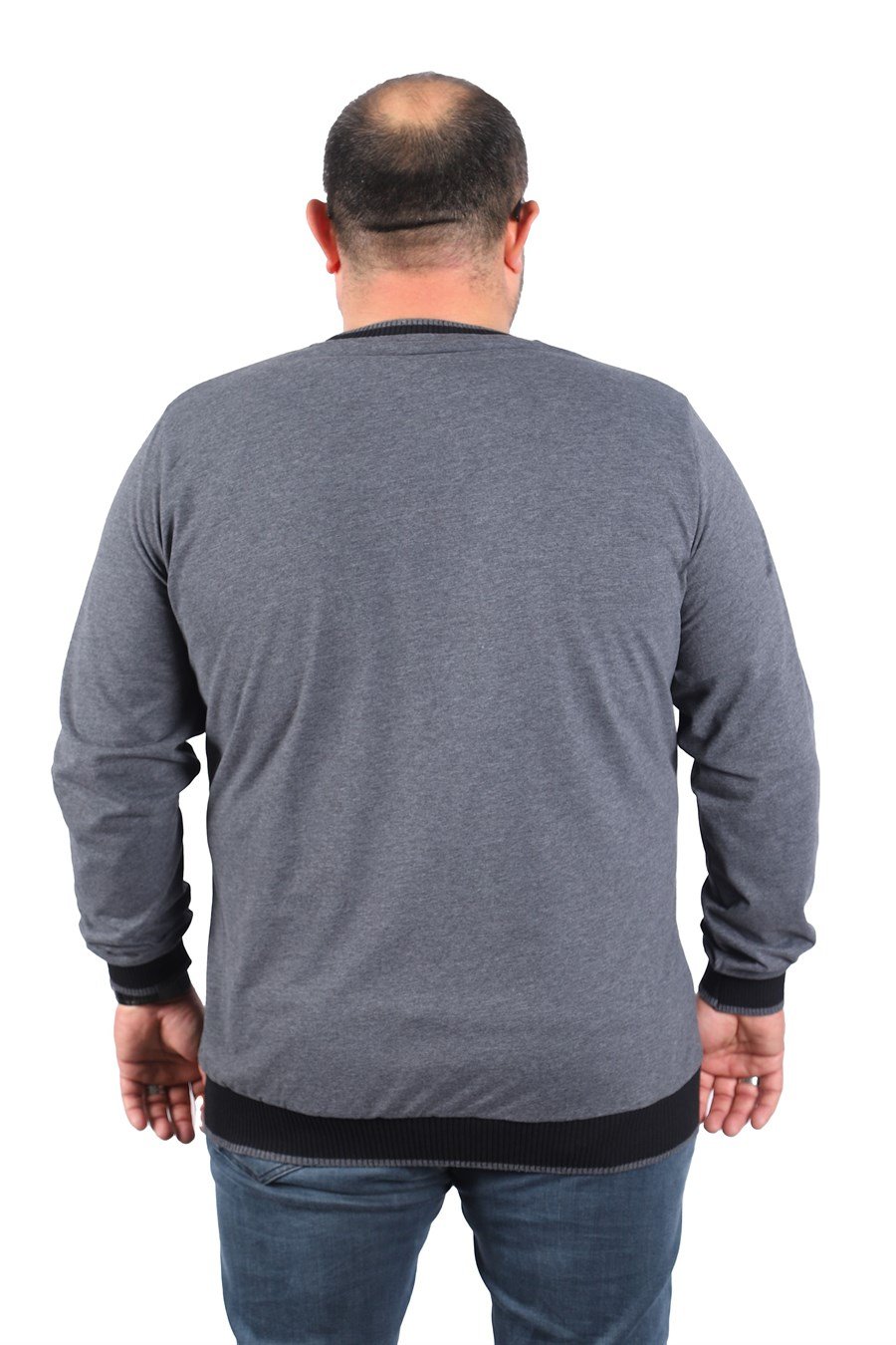 Mocgrande Büyük Beden Uzun Kol Tişört 22729 ANTRASIT