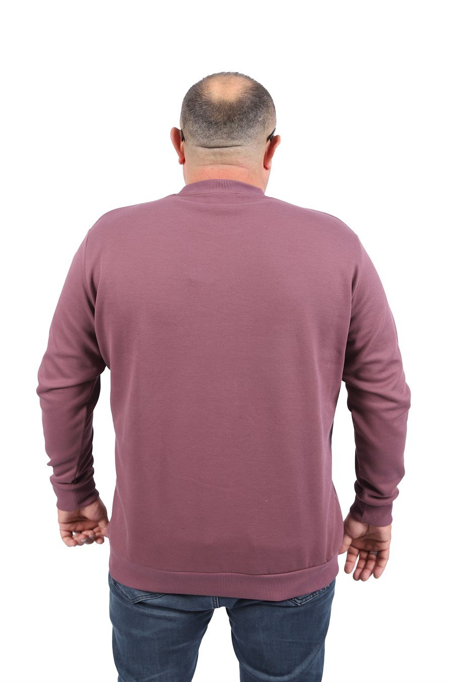 MocGrande Büyük Beden V Yaka Double Face Basic 22720