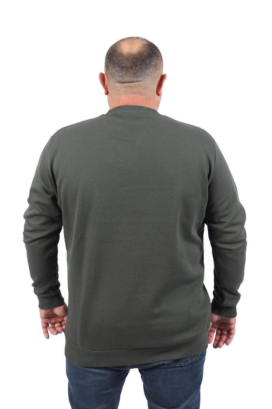 MocGrande Büyük Beden V Yaka Double Face Basic 22720