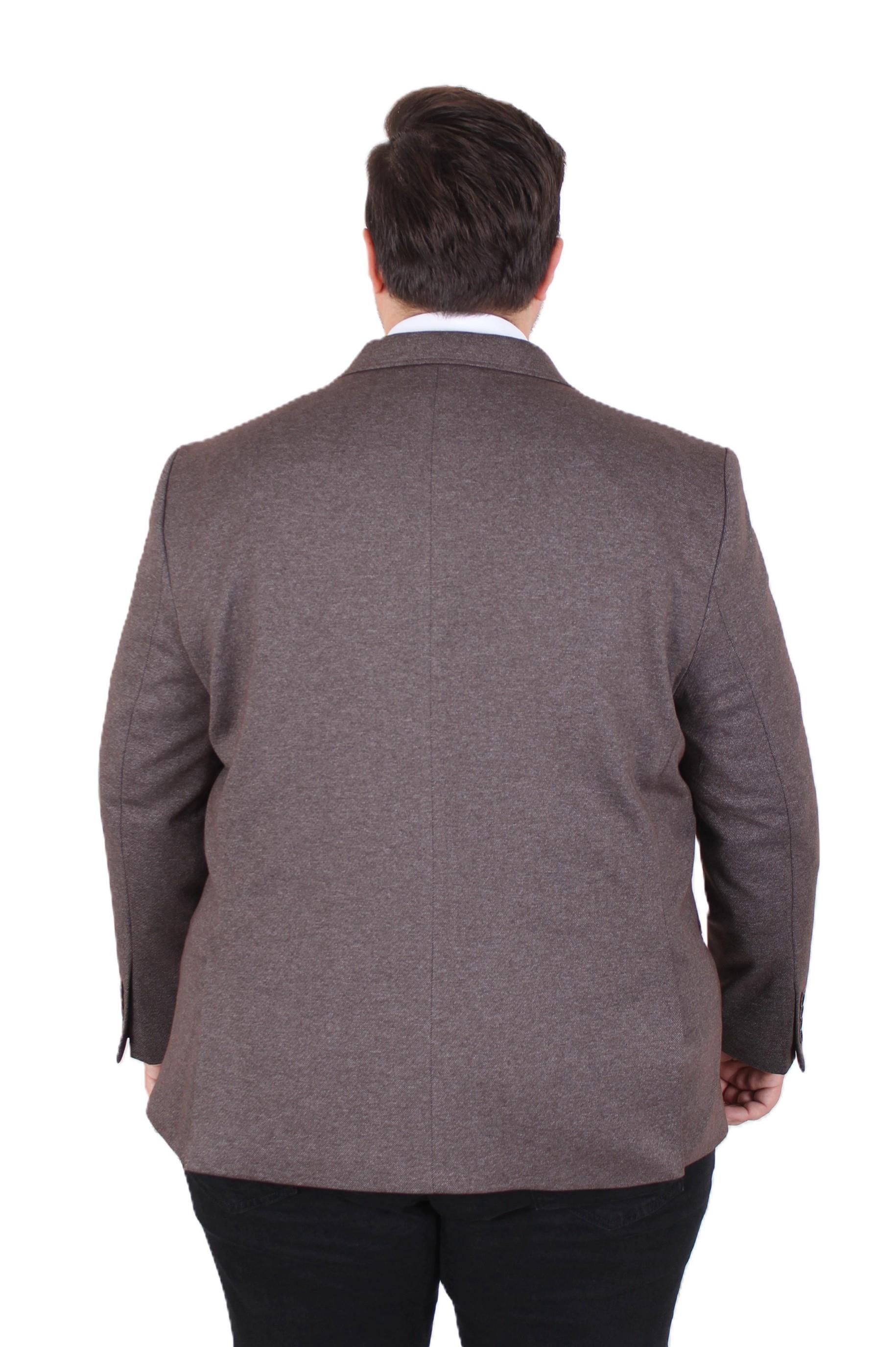 Mocgrande Erkek Büyük Beden 4 Drop Blazer Sedef Ceket 500606 KAHVERENGİ