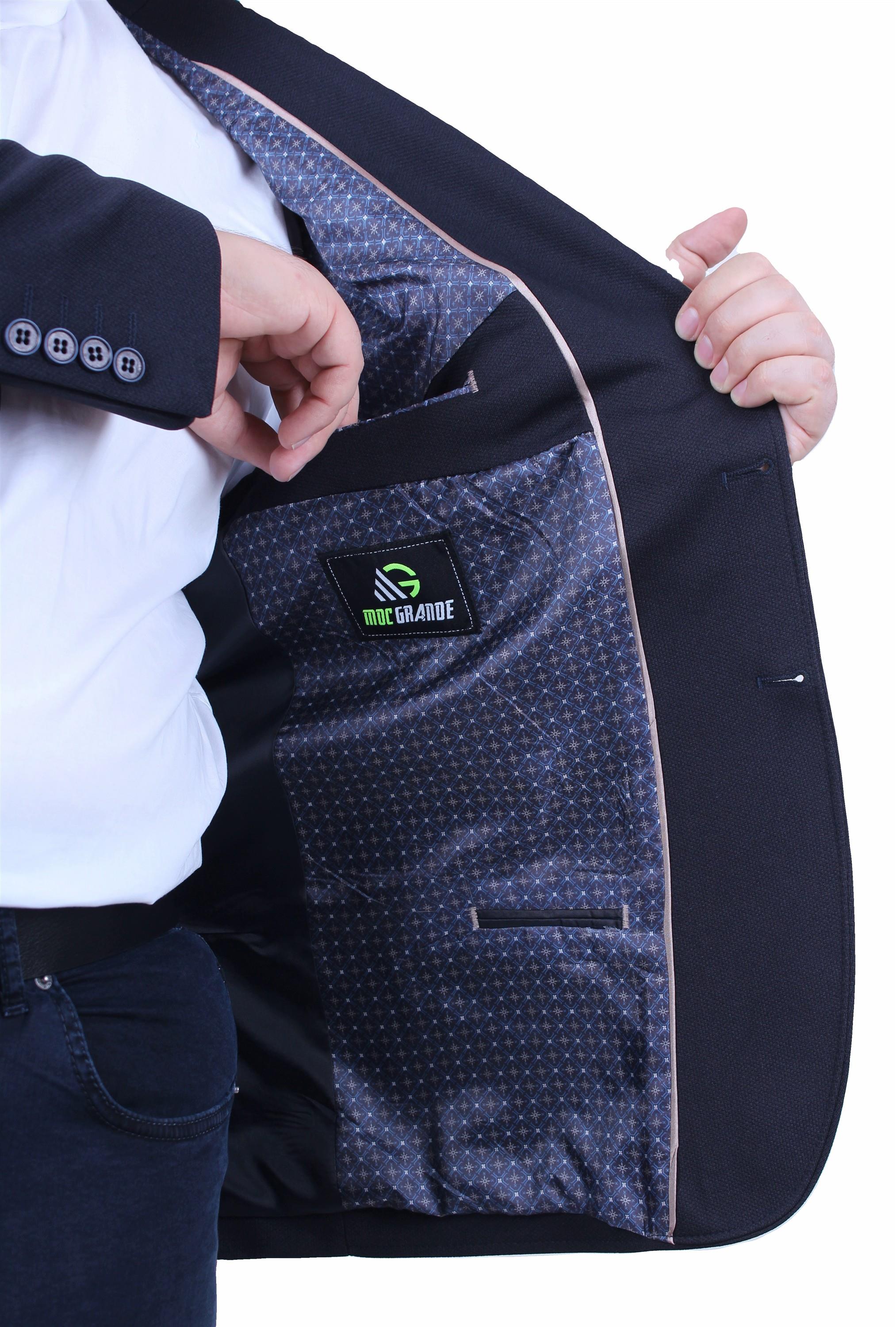 Mocgrande Erkek Büyük Beden 4 Drop Blazer Zaha Ceket 500603 LACIVERT