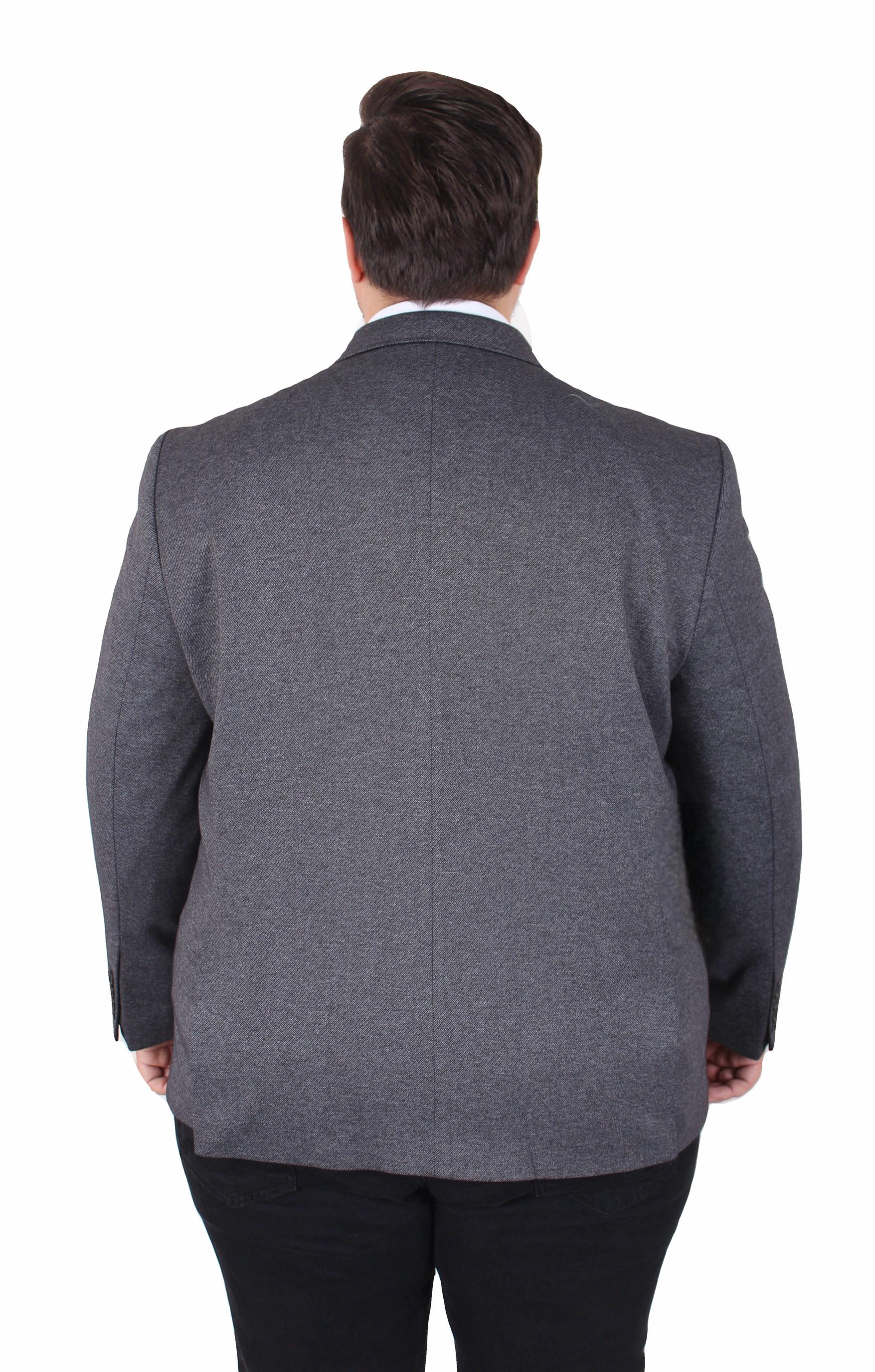 Mocgrande Erkek Büyük Beden 4 Drop Blazer Sedef Ceket 500606 SIYAH