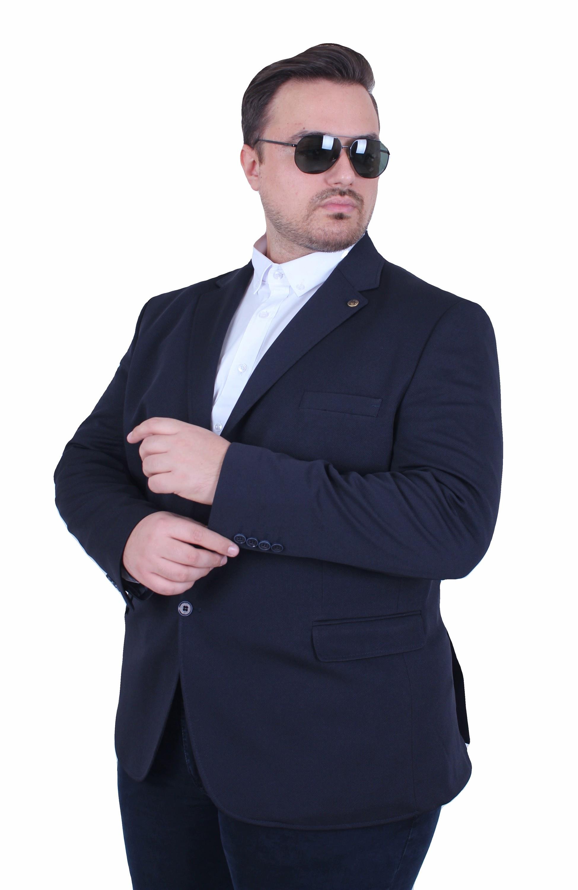 Mocgrande Erkek Büyük Beden 4 Drop Blazer Zaha Ceket 500603 LACIVERT