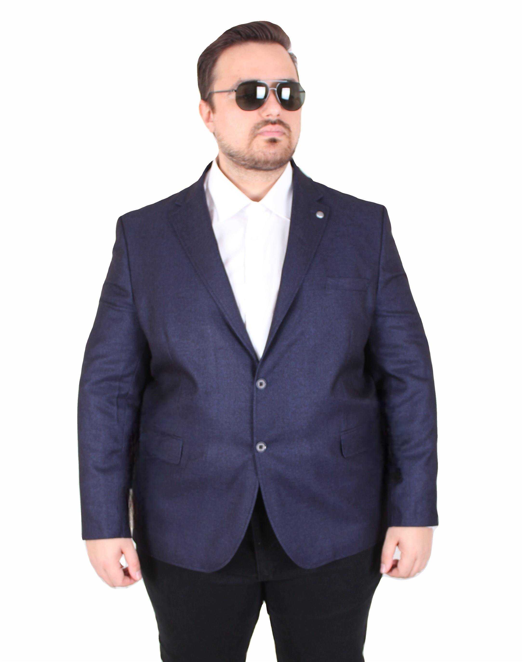 Mocgrande Erkek Büyük Beden 4 Drop Blazer Oskar Ceket 500607 LACIVERT