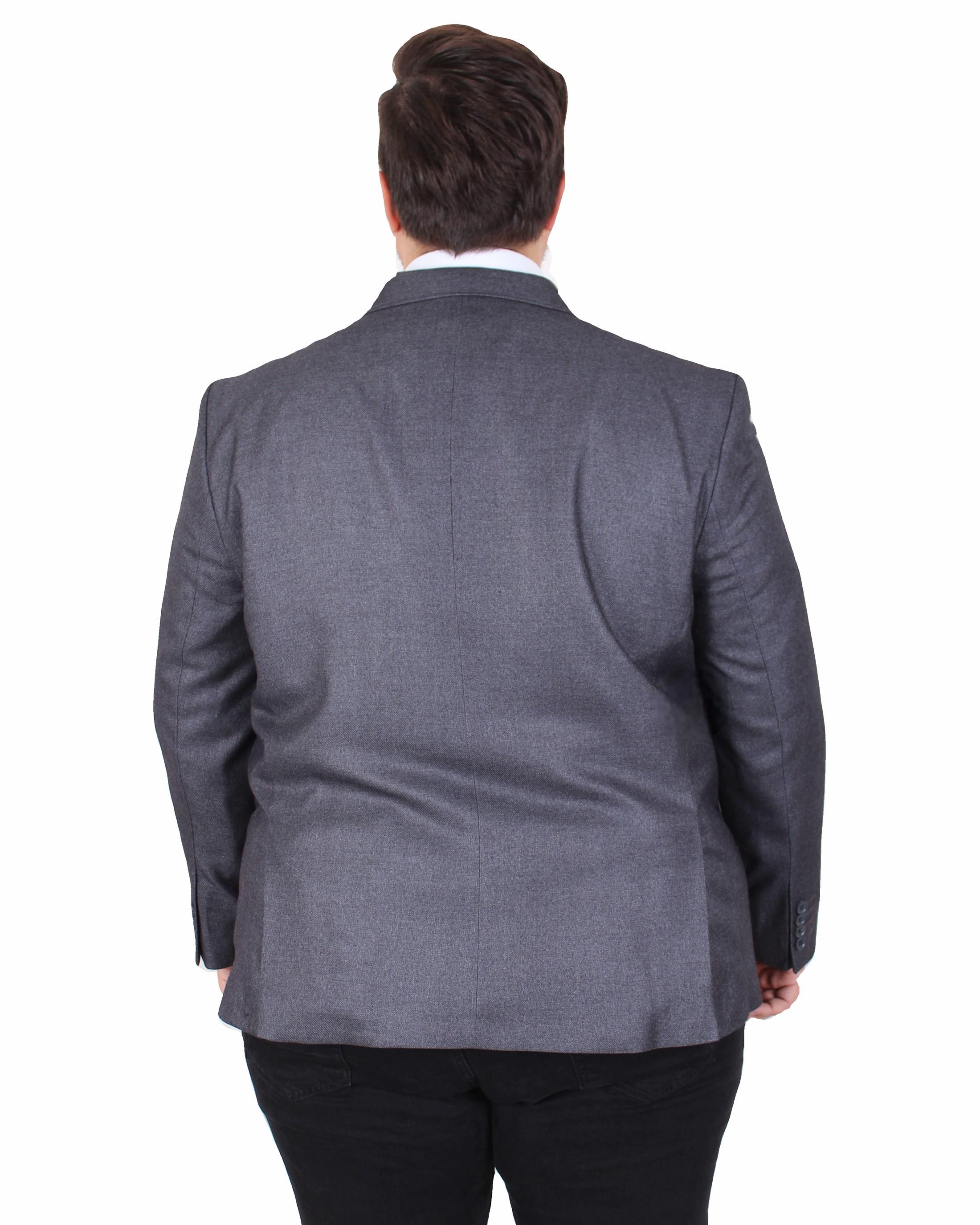 Mocgrande Erkek Büyük Beden 4 Drop Blazer Oskar Ceket 500607 FUME