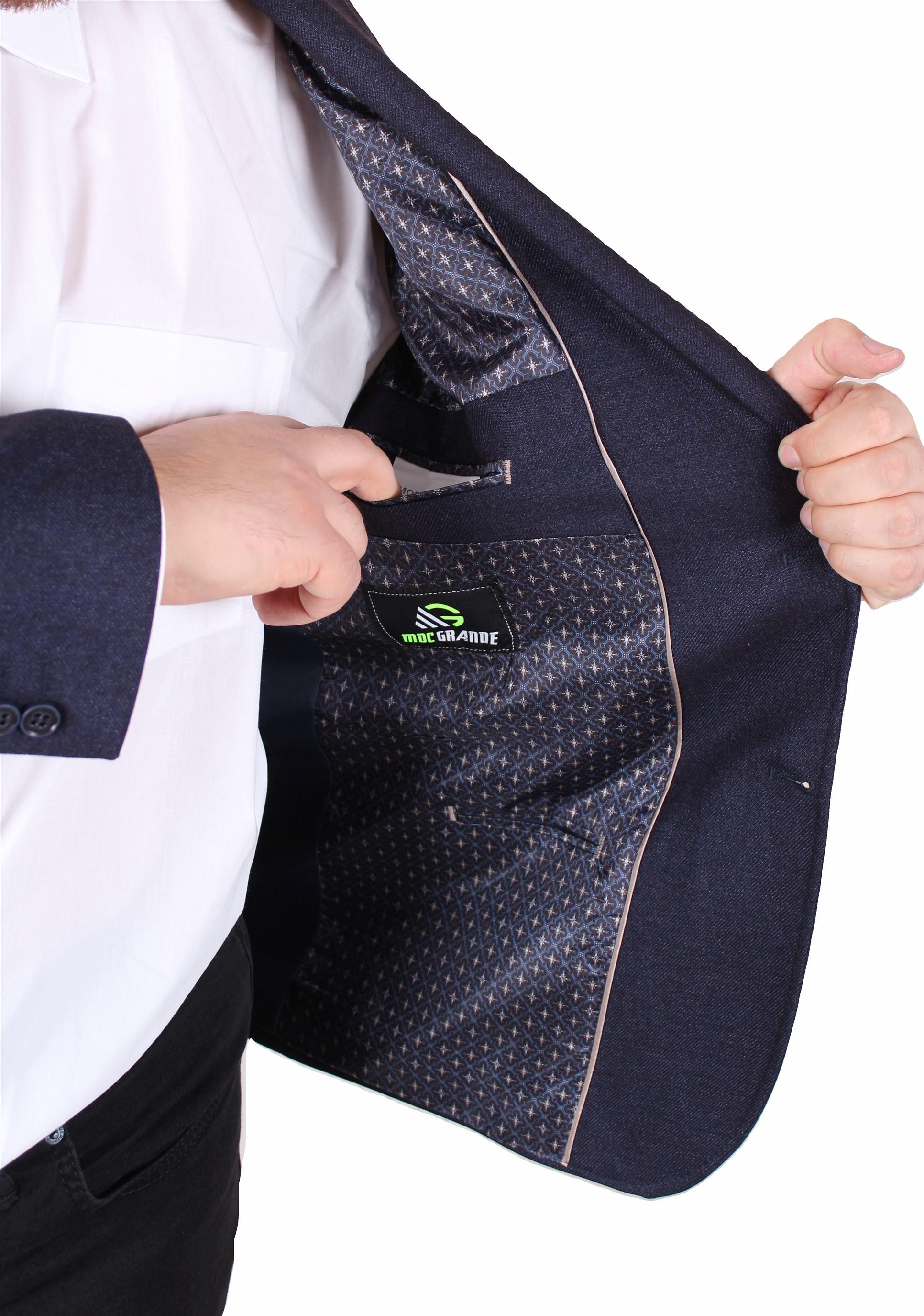 Mocgrande Erkek Büyük Beden 4 Drop Blazer Oskar Ceket 500607 LACIVERT