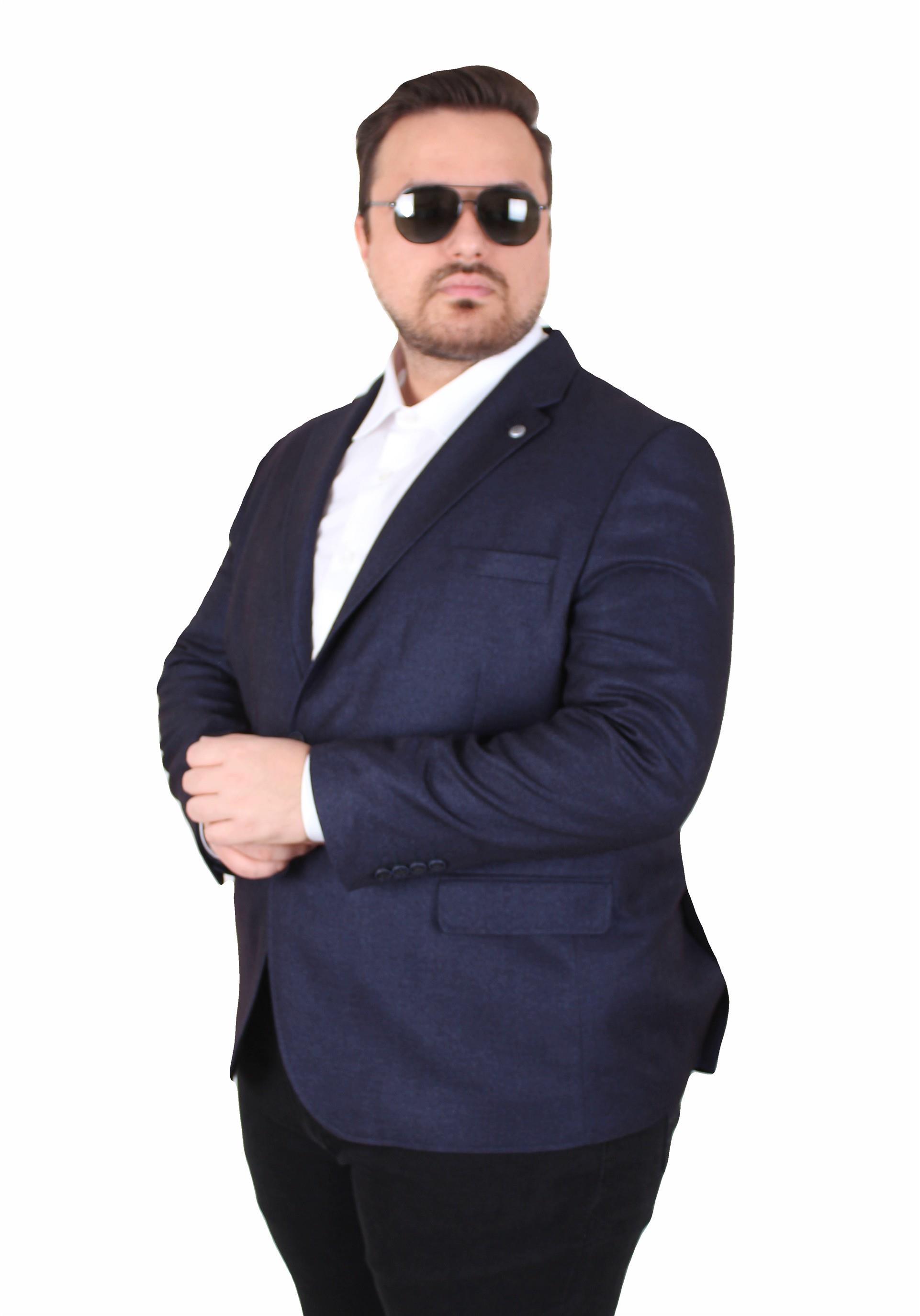 Mocgrande Erkek Büyük Beden 4 Drop Blazer Oskar Ceket 500607 LACIVERT
