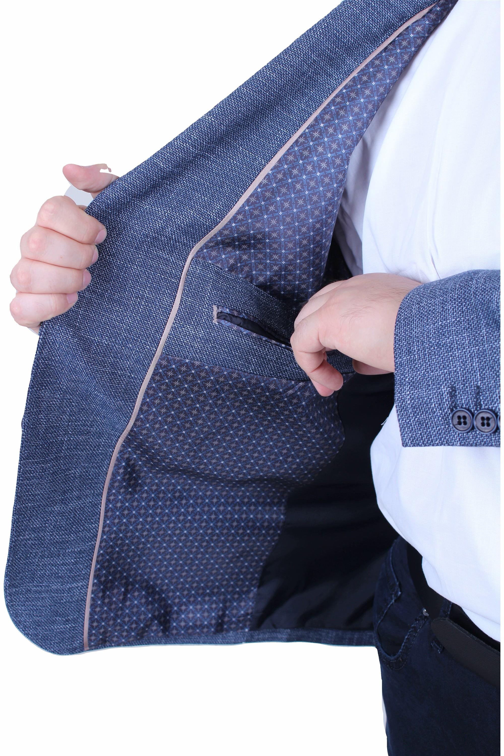 Mocgrande Erkek Büyük Beden 6 Drop Blazer Tuna Ceket 500601 LACIVERT