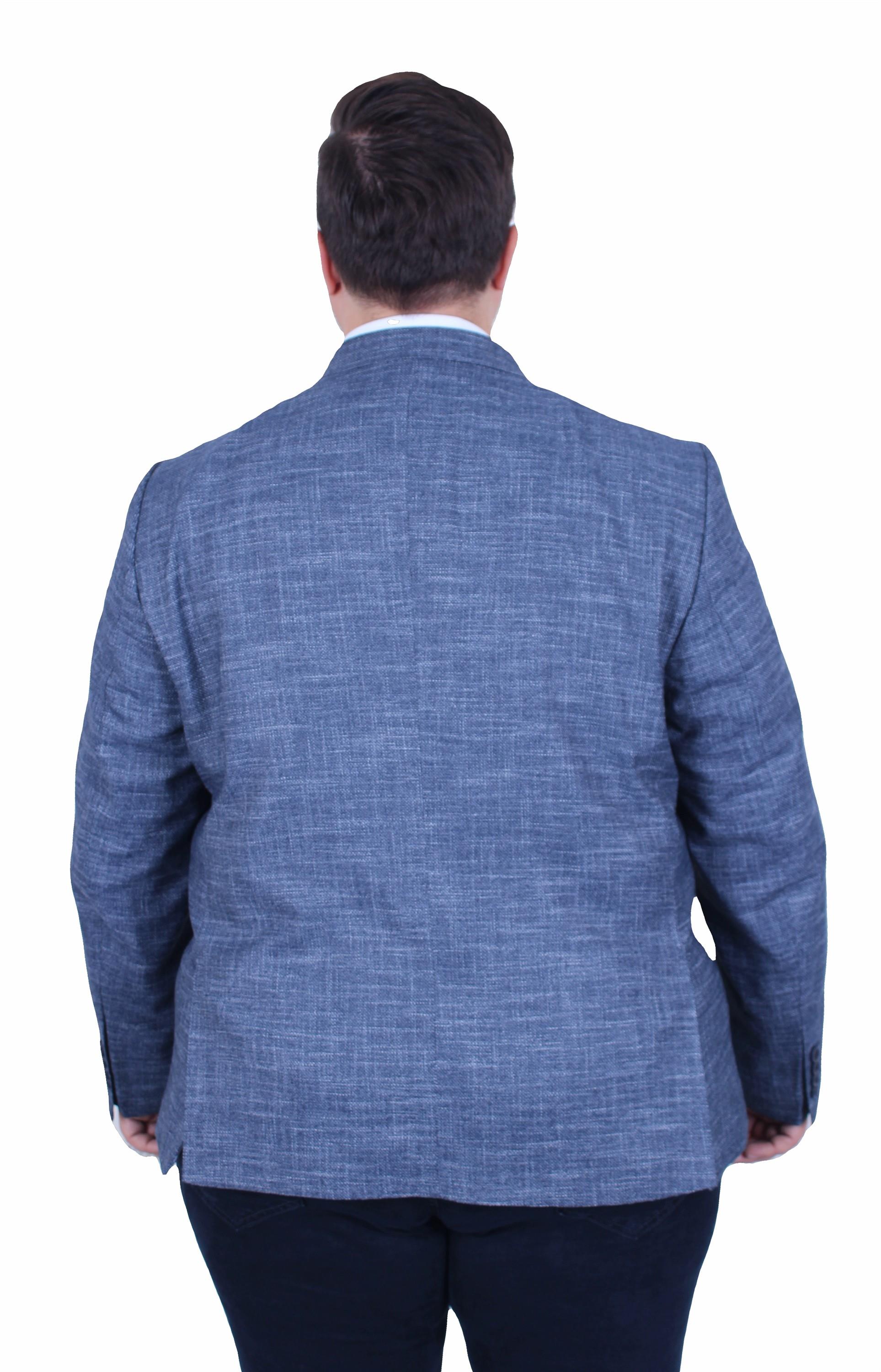 Mocgrande Erkek Büyük Beden 6 Drop Blazer Tuna Ceket 500601 LACIVERT