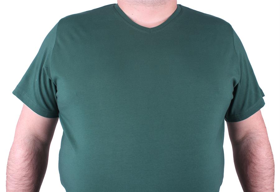 Mocgrande Erkek Büyük Beden Likralı Basic V Yaka Tişört 11170 NEFTI