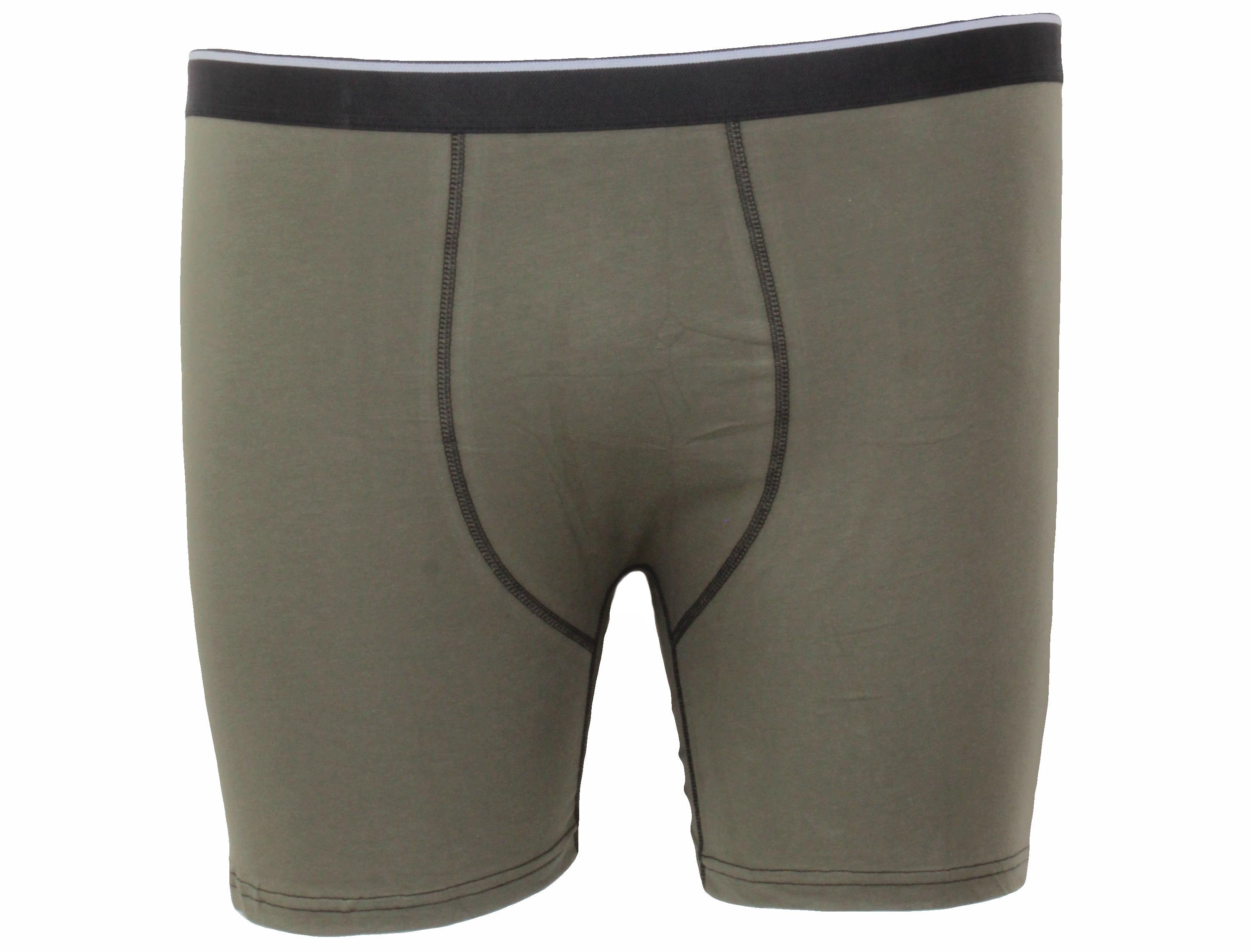 MocGrande Erkek Büyük Beden Likralı Uzun Paça Boxer 11906 Askeri Yeşil