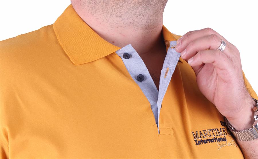 Mocgrande Erkek Büyük Beden Polo Tişört Maritime Crew 23401 HARDAL