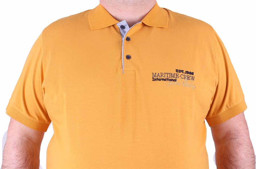 Mocgrande Erkek Büyük Beden Polo Tişört Maritime Crew 23401 HARDAL
