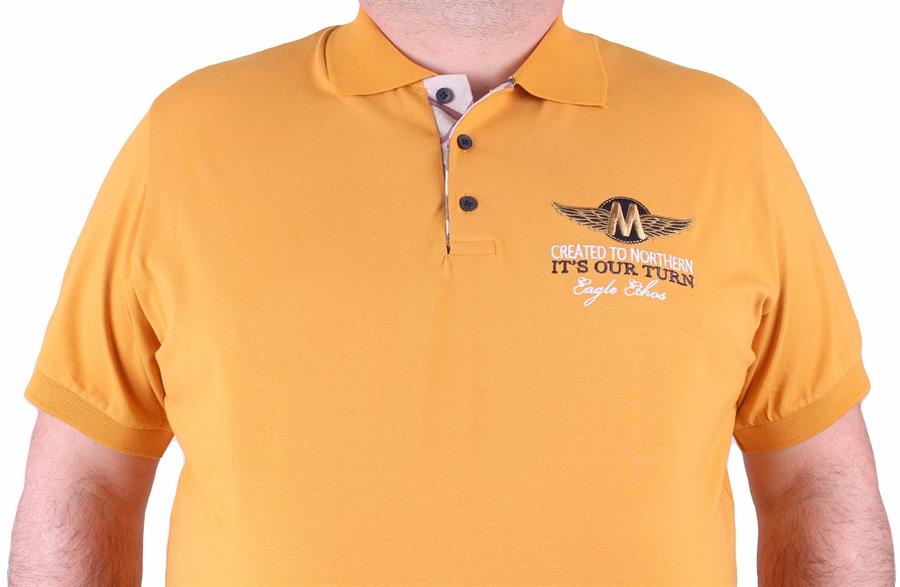 Mocgrande Erkek Büyük Beden Polo Tişört Eagle Face 23400 HARDAL