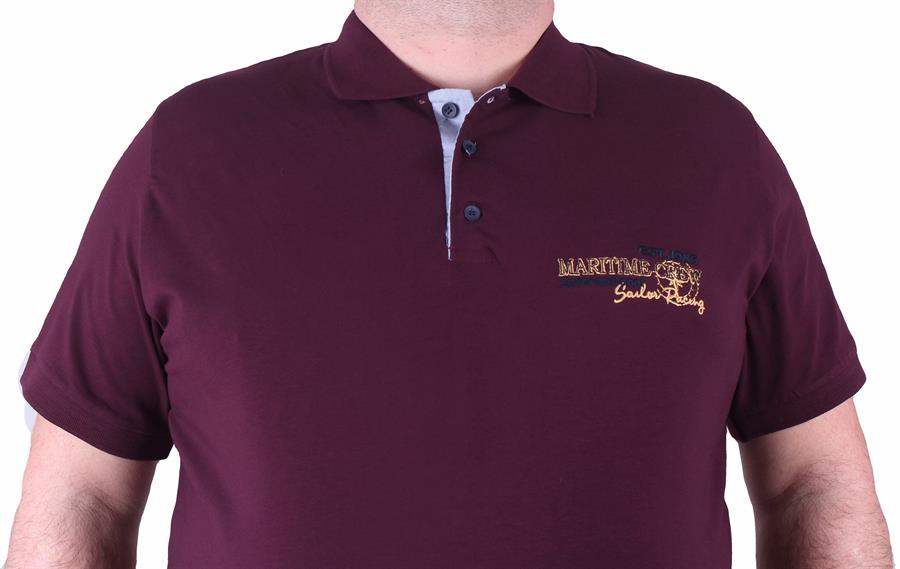 Mocgrande Erkek Büyük Beden Polo Tişört Maritime Crew 23401 MURDUM