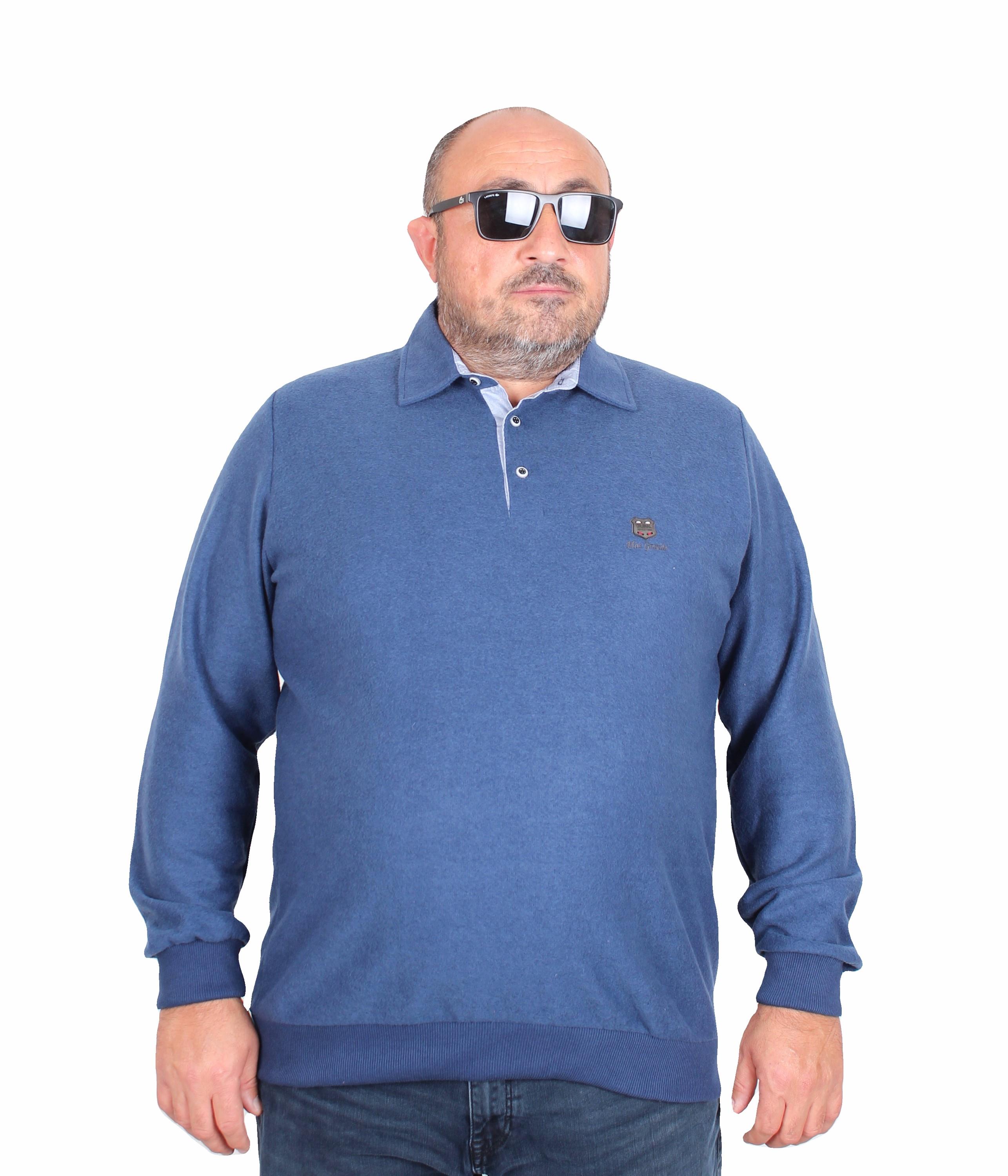 MocGrande Erkek Büyük Beden Polo Yaka Sweat Moc Grande 24410 Marin
