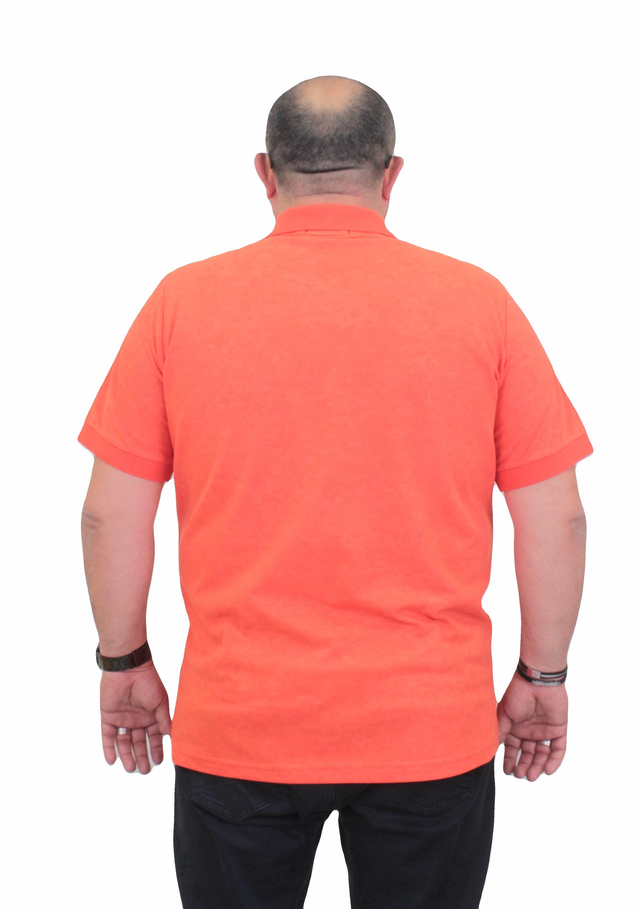 Mocgrande Erkek Büyük Beden Polo Yaka Mat Baskılı Tişört 24451 Nar Çiçeği